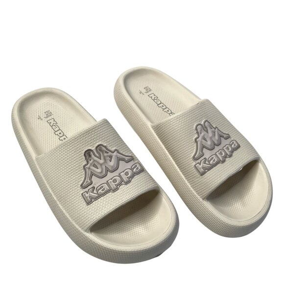 Kappa womens EggShell White Logo Slide Sandals Size 7 US 5 UK 38EU - Picture 1 of 10